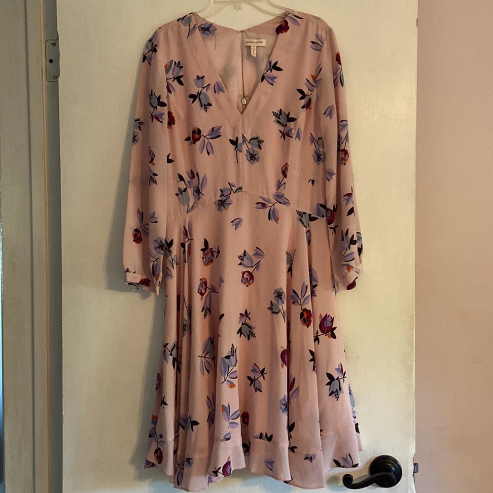 Rebecca Taylor Bellflower floral print silk knee‎ length dress size 2 - Picture 5 of 14